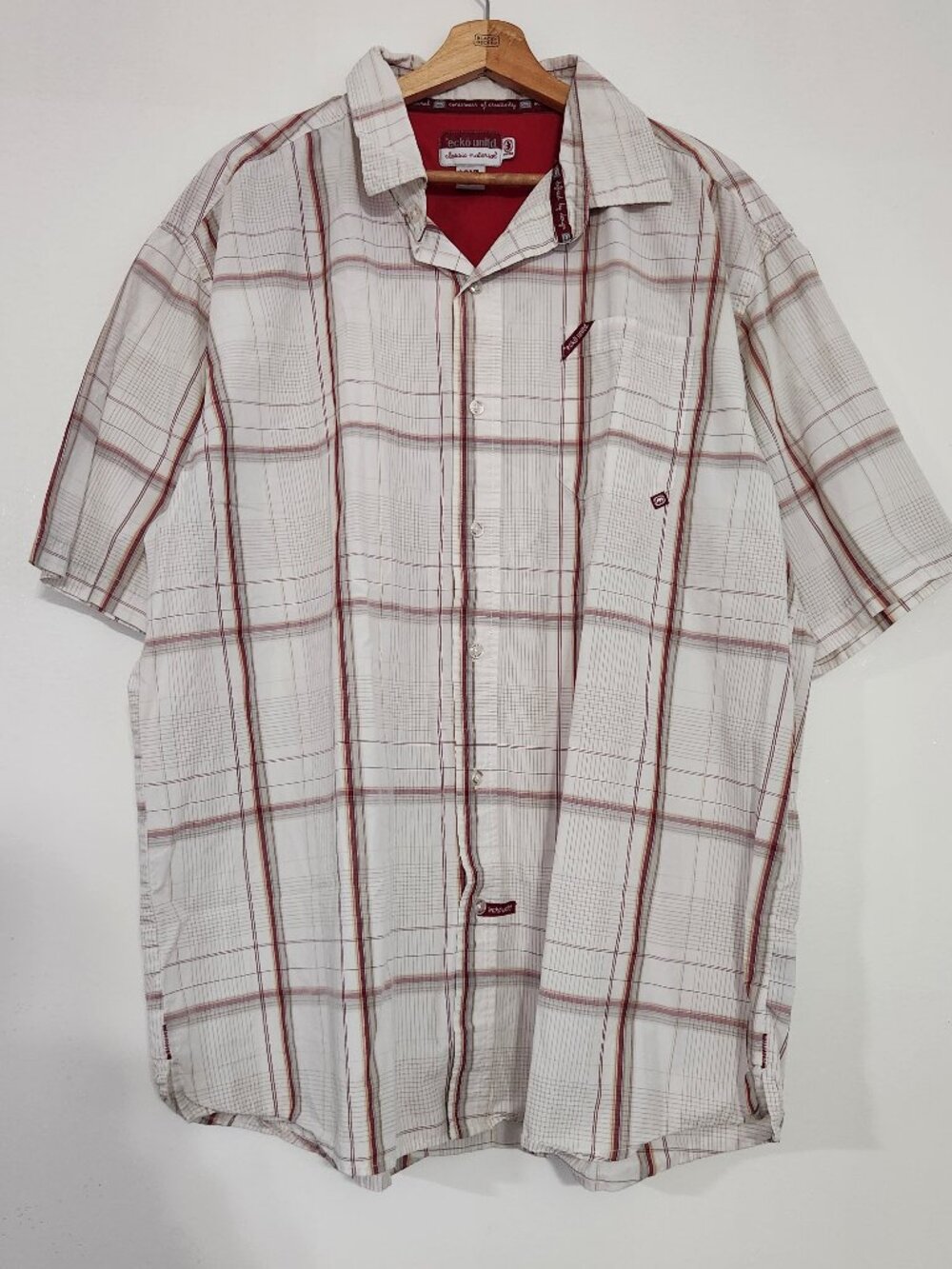 Y2k Echo Streetwear Polo Butto Down Shirt Tribal Design Men's 2XL
